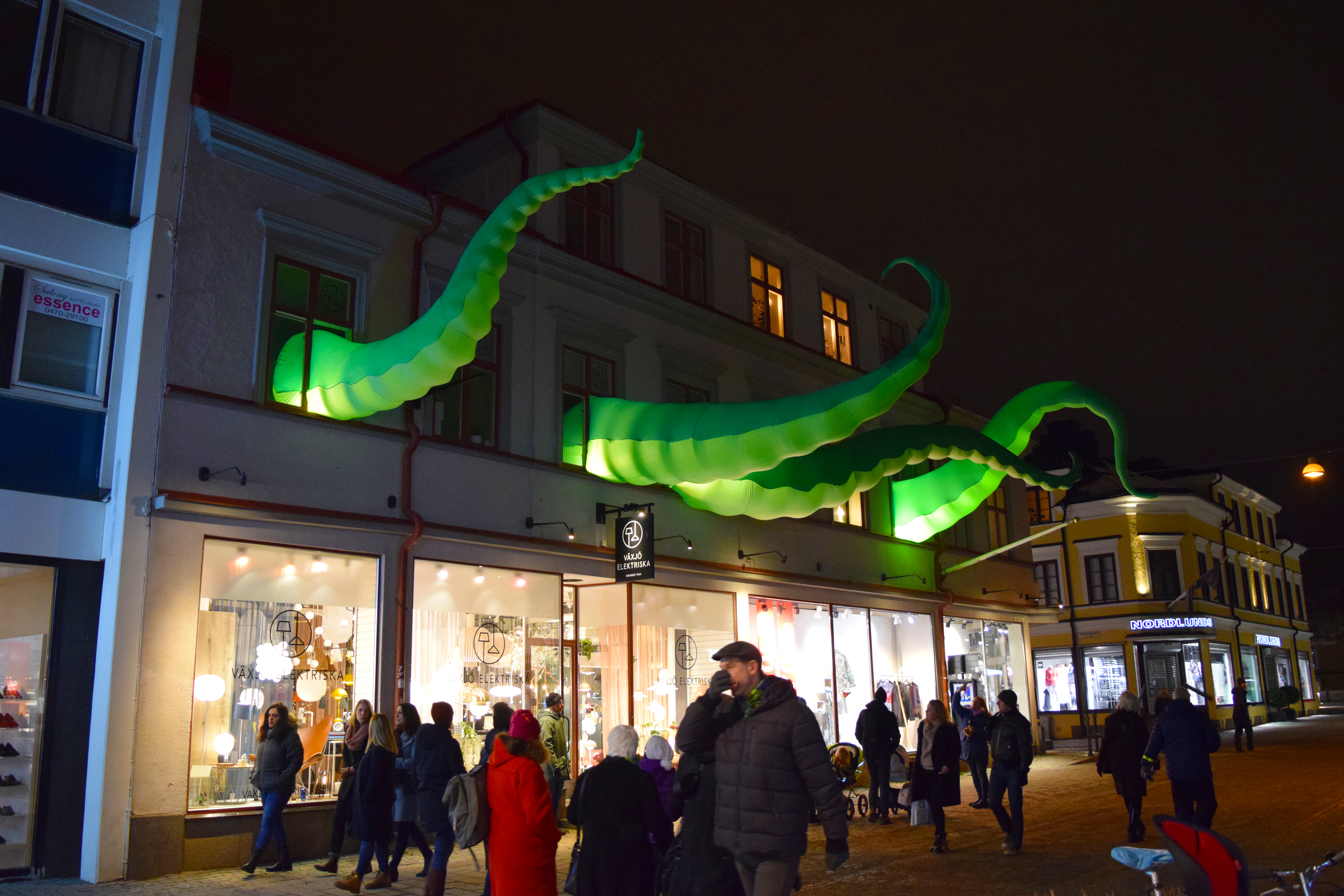 Uppblåsbar bläckfisksinstallation